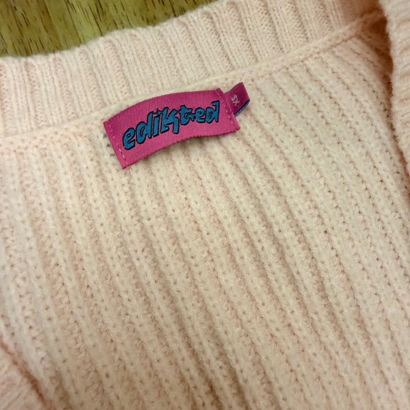 Edikted Light Pink Ribbed Cardigan - Picture 6 of 6